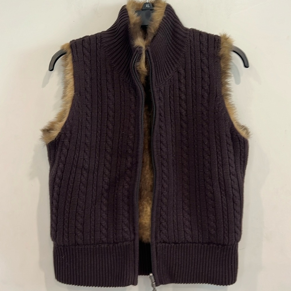INC Reversible, Brown Vest Size M